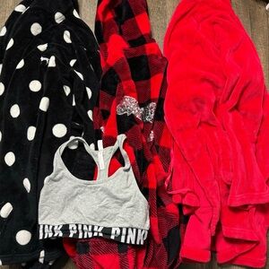 Victoria Secret / PINK robes and sports bra bundle